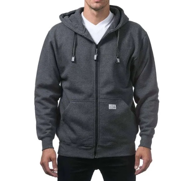 NWT Pro club Gray Zip-Up Hoodie L - Picture 1 of 5